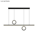 Modern black dual ring led island pendant light dining room