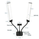 Modern black dualarm led beauty light with phone holder bedroom light