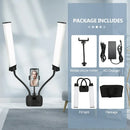 Modern black dualarm led beauty light with phone holder bedroom light