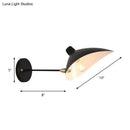 Modern black duckbill shade wall lamp with curved arm bedroom sconce