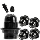 Modern black e26 e27 lamp holder bedroom threaded light base
