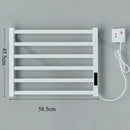 Modern black electric towel warmer with digital display for bathroom