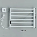 Modern black electric towel warmer with digital display for bathroom
