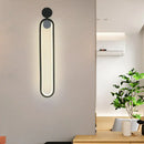 Modern black elliptical wall lamp study room led sconce