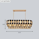 Modern black finish crystal oval chandelier dining room pendant light