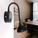 Modern black finish metal shade wall lamp bedroom warm white led