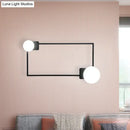 Modern black finish rectangle wall sconce bedroom glass globe light