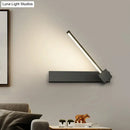 Modern black finish rotatable led wall sconce for bedroom lighting