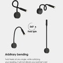 Modern black flexible gooseneck led wall sconces bedroom reading light