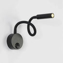 Modern black flexible gooseneck led wall sconces bedroom reading light