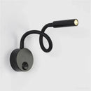 Modern black flexible gooseneck led wall sconces bedroom reading light