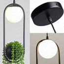 Modern black flower pot pendant light dining room planter decor
