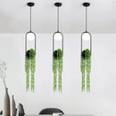 Modern black flower pot pendant light dining room planter decor
