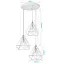 Modern black geometric diamond pendant lights trio for kitchen