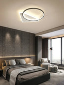 Modern black geometric led ceiling lamp for bedroom