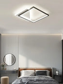 Modern black geometric led ceiling lamp for bedroom