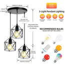 Modern black geometric led ceiling lamp kitchen pendant light