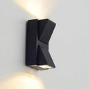 Modern black geometric led outdoor wall mount – patio sconce light