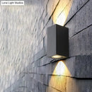 Modern black geometric led outdoor wall mount – patio sconce light