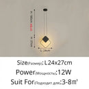 Modern black geometric led pendant light for living room