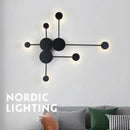 Modern black geometric led wall lamp bedroom minimalist sconce