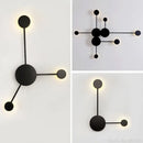 Modern black geometric led wall lamp living room sconce