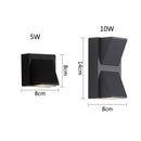 Modern black geometric led wall lamps garden outdoor sconce