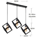 Modern black geometric pendant light – kitchen island 3-light cube