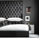Modern black glass and metal semi oval wall light bedroom black finish