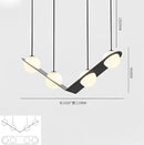 Modern black glass ball geometric chandelier kitchen pendant light