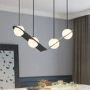 Modern black glass ball geometric chandelier kitchen pendant light
