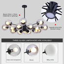 Modern black glass ball led chandelier – dining room pendant light