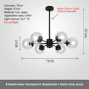 Modern black glass ball led chandelier – dining room pendant light