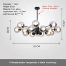 Modern black glass ball led chandelier for dining room
