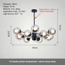 Modern black glass ball led chandelier for dining room