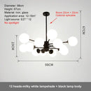 Modern black glass ball led chandelier for dining room