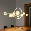 Modern black glass ball led chandelier for dining room lighting