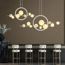 Modern black glass ball led chandelier for dining room lighting