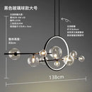 Modern black glass ball led chandelier for dining room lighting
