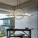 Modern black glass ball led chandelier for dining room lighting