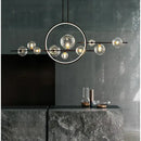 Modern black glass ball led chandelier for dining room lighting