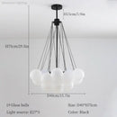 Modern black glass ball led chandelier living room light