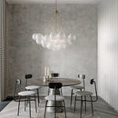 Modern black glass ball led chandelier living room light