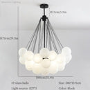 Modern black glass ball led chandelier living room light