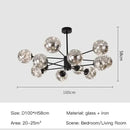 Modern black glass ball led chandelier living room luxury fixture