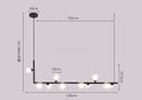 Modern black glass ball led chandelier living room pendant light