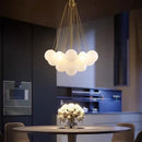 Modern black glass ball led chandelier living room pendant light