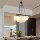 Modern black glass ball led chandelier living room pendant light