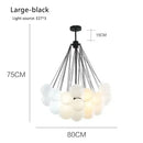Modern black glass ball led chandelier living room pendant light