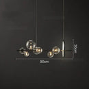 Modern black glass ball led chandelier living room pendant light